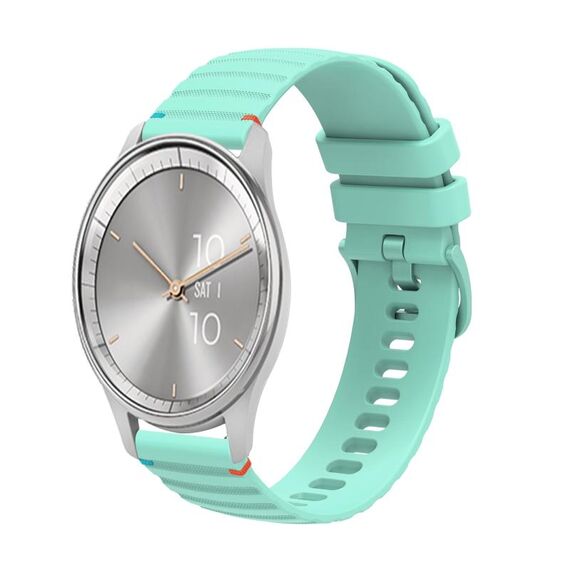 Per Garmin Move Trend Wavy Dotted Stitched 20mm cinturino in silicone (verde acqua)