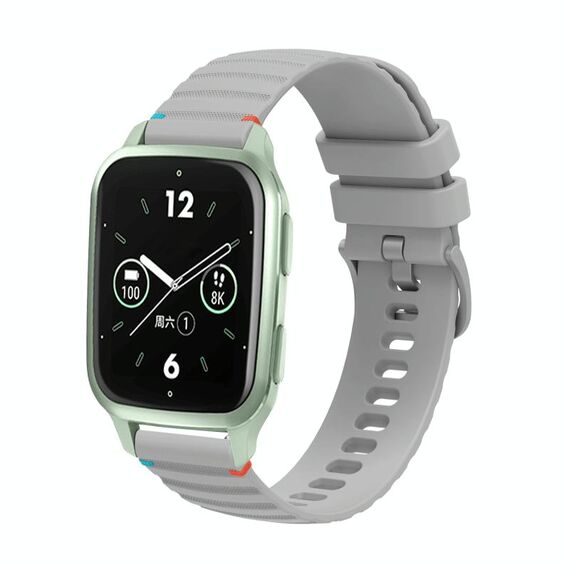 Per Garmin Venu SQ2 Wavy Dotted Stitched 20mm Cinturino in silicone (grigio)