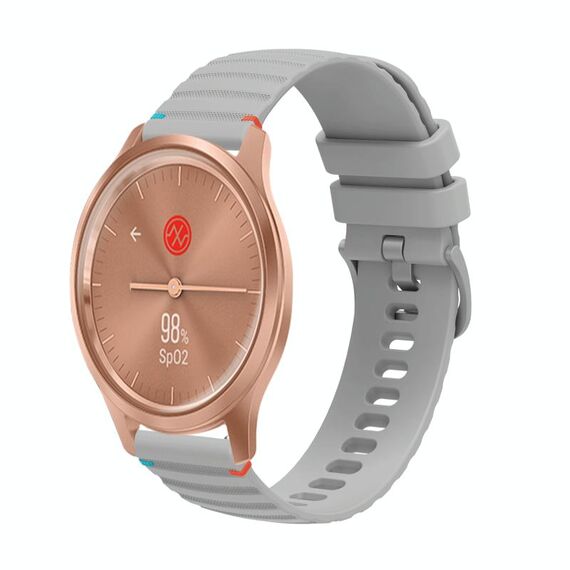 Per Garmin Move Style Wavy Dotted Stitched 20mm cinturino in silicone (grigio)