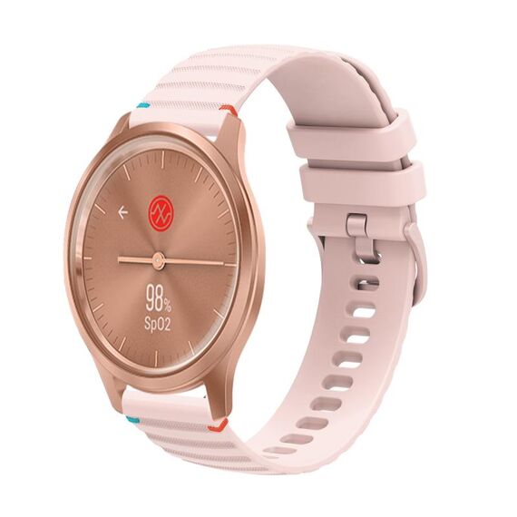 Per Garmin Move Style Wavy Dots Stitched 20mm cinturino in silicone per orologio (rosa)