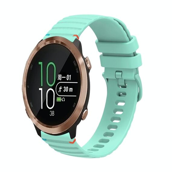 Per Garmin Forerunner 645 Music Wavy Dots Stitched 20mm Cinturino in silicone (verde acqua)