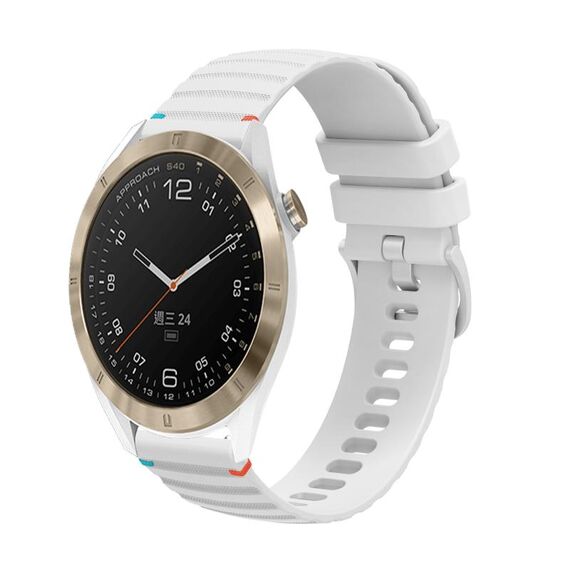 Per Garmin Approach S40 Wavy Dots Stitched 20mm cinturino in silicone (bianco)