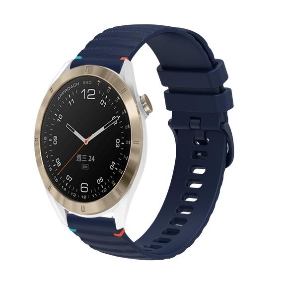 Per Garmin Approach S40 Wavy Dots Stitched 20mm cinturino in silicone (blu navy)