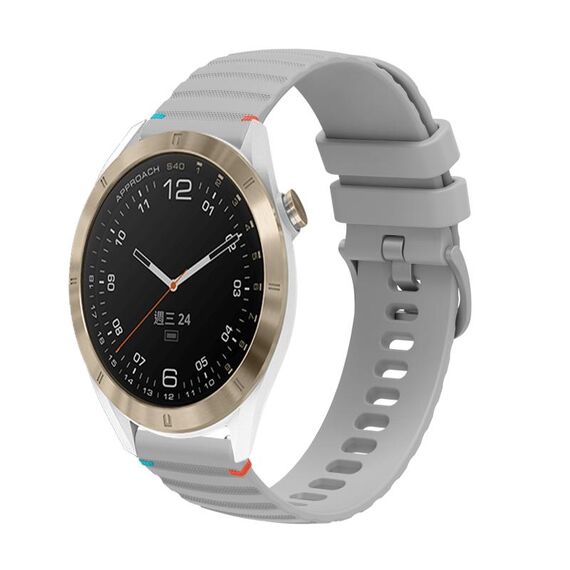 Per Garmin Approach S40 Wavy Dots Stitched 20mm cinturino in silicone (grigio)