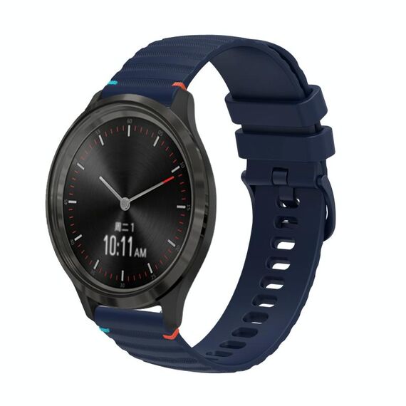 Per Garmin Move 3 Wavy Dotted Stitched 20mm cinturino in silicone (blu navy)