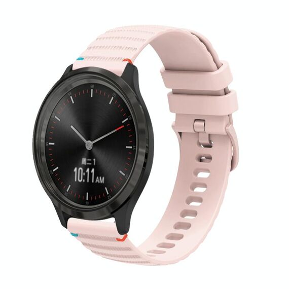 Per Garmin Move 3 Wavy Dots Stitched 20mm cinturino in silicone (rosa)