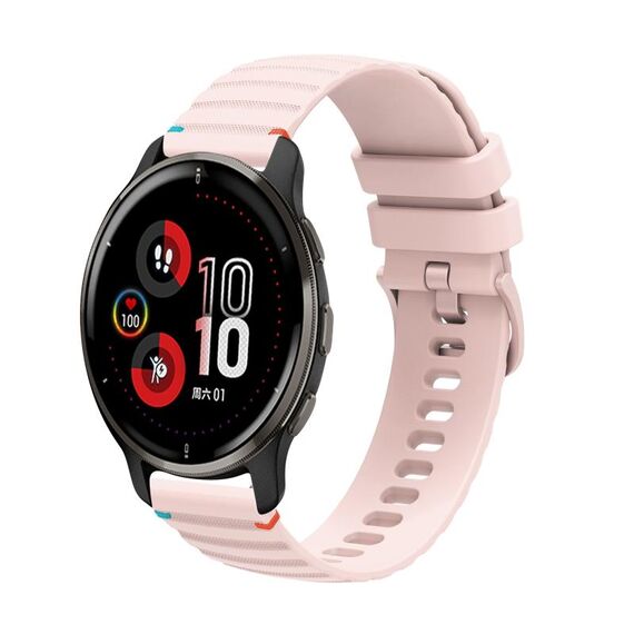 Per Garmin Venu 2 Plus Wavy Dots Stitched 20mm cinturino in silicone (rosa)