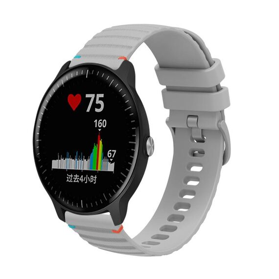 Per Garmin Vivoactive 3 Music Wavy Dots Stitched 20mm cinturino in silicone (grigio)