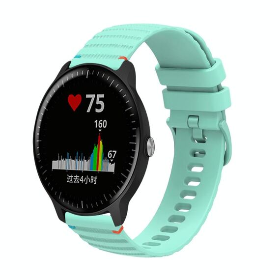 Per Garmin Vivoactive 3 Music Wavy Dots Stitched 20mm cinturino in silicone (verde acqua)