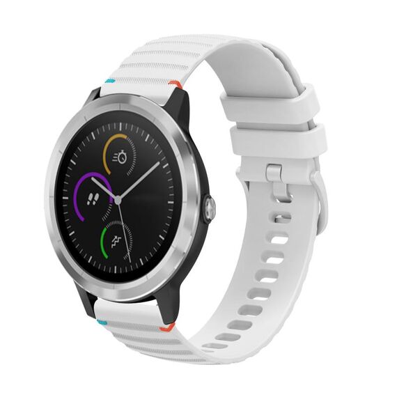 Per Garmin Vivoactive 3 Wavy Dots Stitched 20mm cinturino in silicone (bianco)