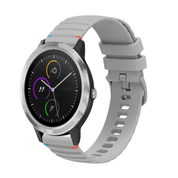 Per Garmin Vivoactive 3 Wavy Dots Stitched 20mm cinturino in silicone (grigio)