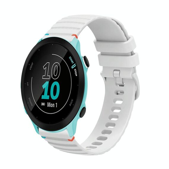Per Garmin Forerunner 55 Wavy Dots Stitched 20mm cinturino in silicone (bianco)