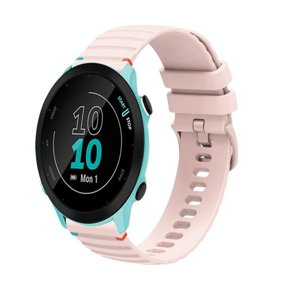 Per Garmin Forerunner 55 Wavy Dots Stitched 20mm cinturino in silicone (rosa)