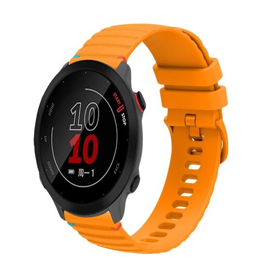 Per Garmin Forerunner 158 cinturino in silicone ondulato punteggiato cucito da 20 mm (giallo ambra)