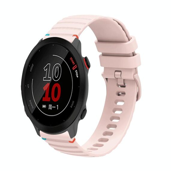 Per Garmin Forerunner 158 cinturino in silicone ondulato punteggiato cucito da 20 mm (rosa)