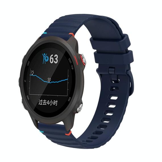 Per Garmin Forerunner 245 Music Wavy Dotted Stitched 20mm Cinturino in silicone (blu navy)
