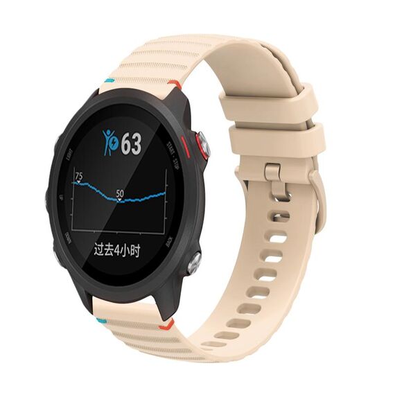 Per Garmin Forerunner 245 Music Cinturino in silicone ondulato punteggiato cucito da 20 mm (color crema)