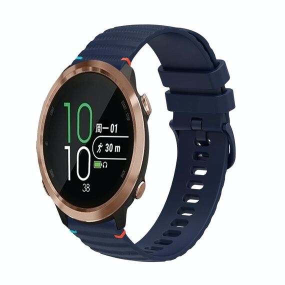 Per Garmin Forerunner 645 Wavy Dots Stitched 20mm cinturino in silicone (blu navy)