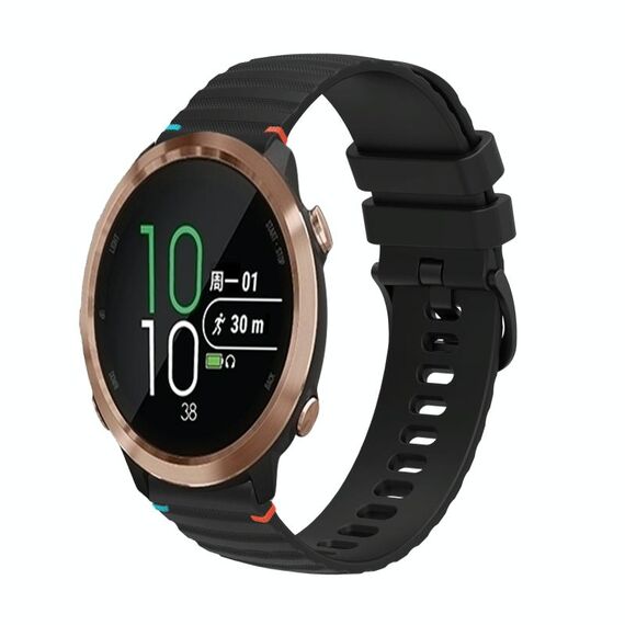 Per Garmin Forerunner 645 cinturino in silicone ondulato punteggiato cucito da 20 mm (nero)