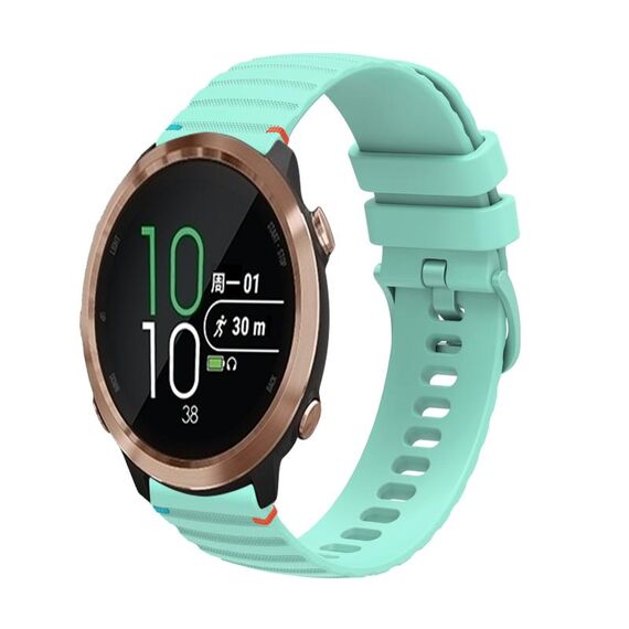 Per Garmin Forerunner 645 Wavy Dots Stitched 20mm cinturino in silicone (verde acqua)