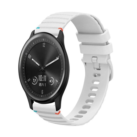 Per Garmin Vivomove Wavy Dotted Stitched 20mm Cinturino in silicone per orologio (bianco)