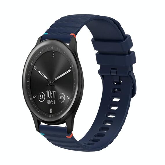 Per Garmin Vivomove Wavy Dotted Stitched 20mm cinturino in silicone (blu navy)