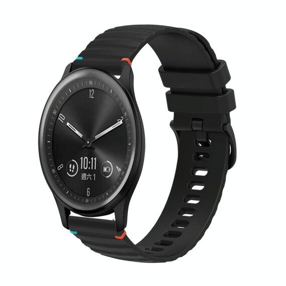 Per Garmin Vivomove Wavy Dotted Stitched 20mm Cinturino in silicone (nero)
