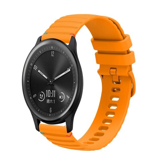 Per Garmin Vivomove Wavy Dotted Stitched 20mm cinturino in silicone (giallo ambra)