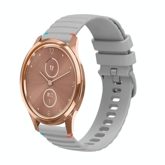 Per Garmin Vivomove Luxe Wavy Dotted Stitched 20mm cinturino in silicone (grigio)