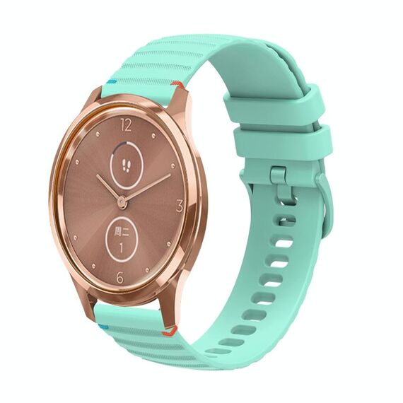 Per Garmin Vivomove Luxe Wavy Dotted Stitched 20mm cinturino in silicone (verde acqua)
