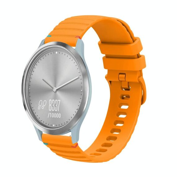 Per Garmin Vivomove HR Sport Wavy Doted Stitched 20mm cinturino in silicone (giallo ambra)