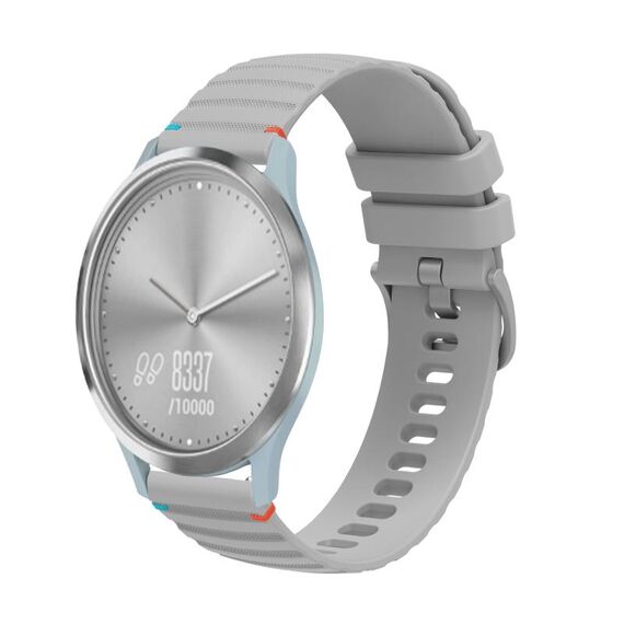 Per Garmin Vivomove HR Sport Wavy Dots Stitched 20mm cinturino in silicone (grigio)
