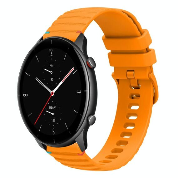 Per Amazfit Watch GTR 2e Cinturino in silicone ondulato punteggiato cucito da 22 mm (giallo ambra)