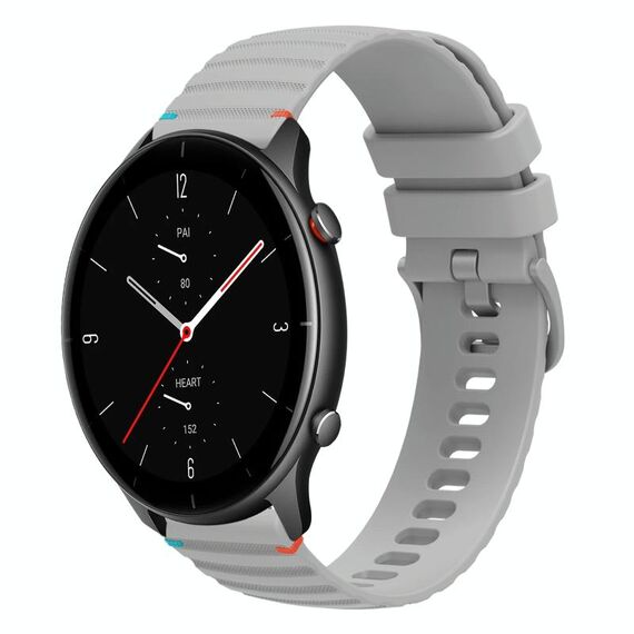 Per Amazfit Watch GTR 2e Cinturino in silicone ondulato punteggiato cucito da 22 mm (grigio)