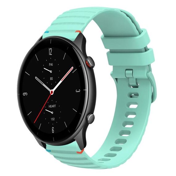 Per Amazfit Watch GTR 2e Cinturino in silicone ondulato punteggiato cucito da 22 mm (verde acqua)