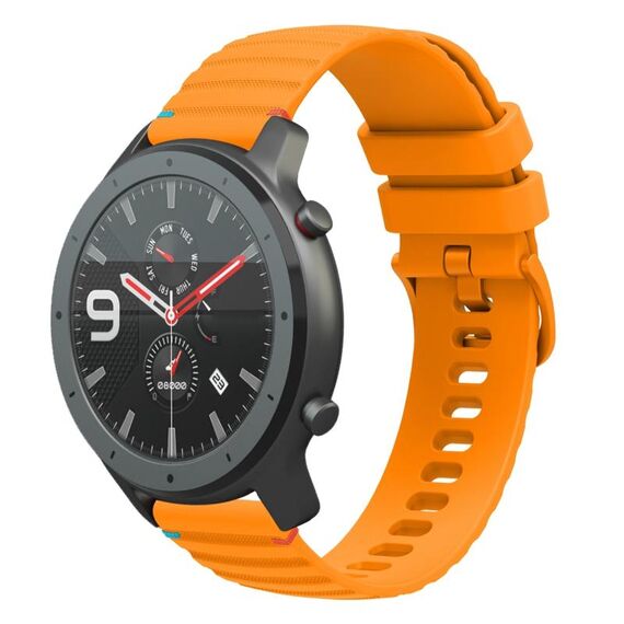 Per Amazfit Watch GTR Cinturino in silicone ondulato punteggiato cucito da 22 mm (giallo ambra)