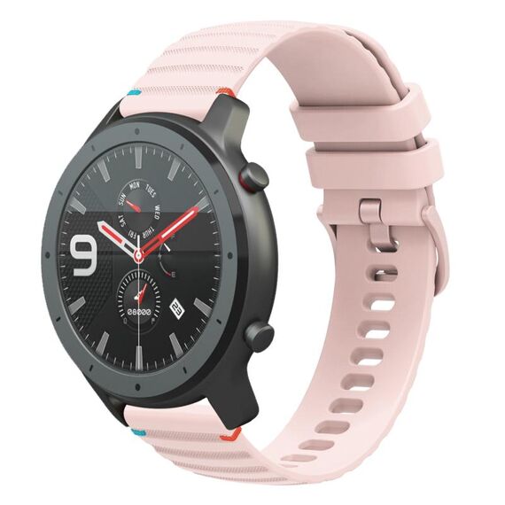 Per Amazfit Watch GTR Cinturino in silicone ondulato punteggiato cucito da 22 mm (rosa)