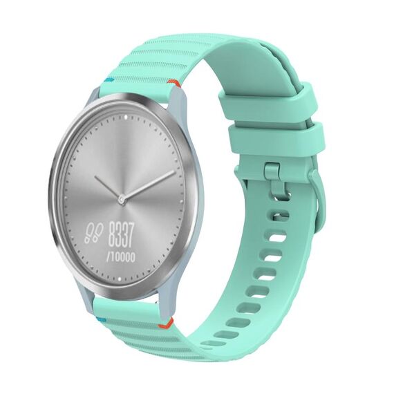 Per Garmin Vivomove HR Sport Wavy Doted Stitched 20mm cinturino in silicone (verde acqua)