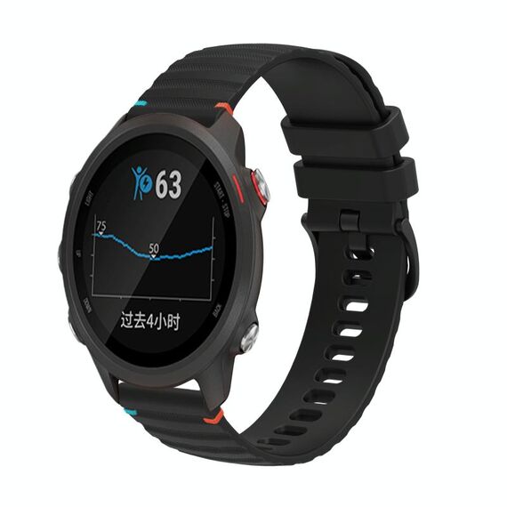 Per Garmin Forerunner 245 Wavy Dots Stitched 20mm cinturino in silicone (nero)