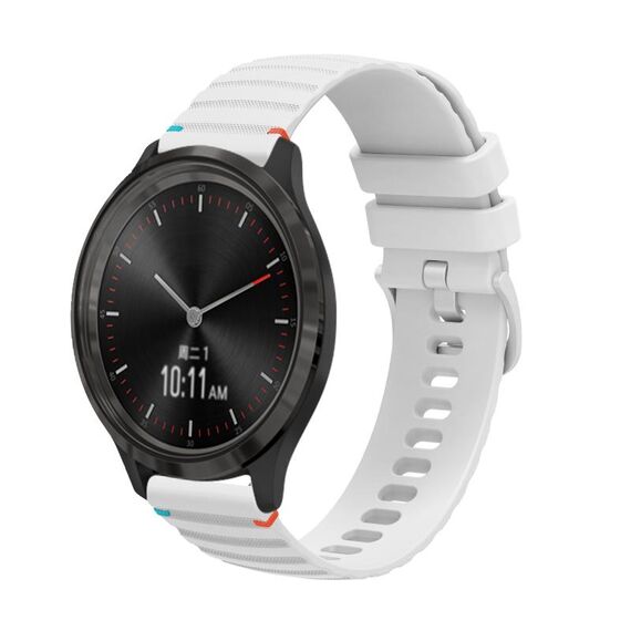 Per Garmin Vivomove 3 Wavy Dots Stitched 20mm cinturino in silicone (bianco)