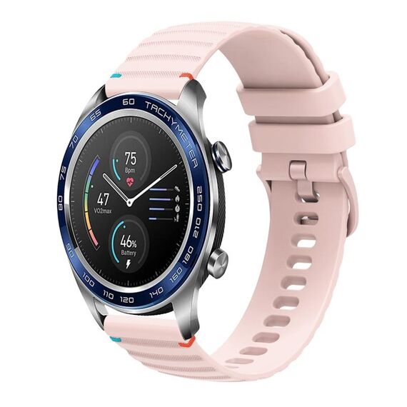 Per Honor Magic Watch Cinturino in silicone ondulato punteggiato cucito da 22 mm (rosa)