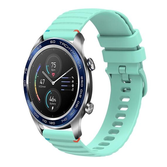 Per Honor Magic Watch cinturino in silicone ondulato punteggiato cucito da 22 mm (verde acqua)
