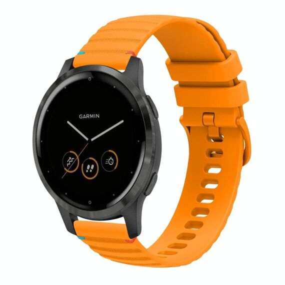 Per Garmin Vivoactive 4 Wavy Dots Stitched 22mm cinturino in silicone (giallo ambra)