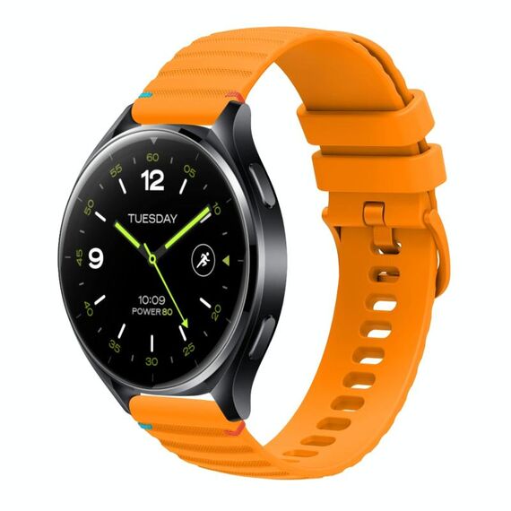 Per Xiaomi Watch 2 Cinturino in silicone ondulato punteggiato cucito da 22 mm (giallo ambra)