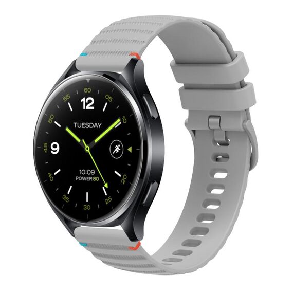 Per Xiaomi Watch 2 Cinturino in silicone ondulato punteggiato cucito da 22 mm (grigio)