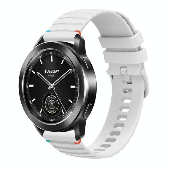 Per Xiaomi Watch S3 Cinturino in silicone ondulato punteggiato cucito da 22 mm (bianco)