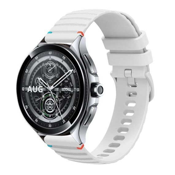 Per Xiaomi Watch 2 Pro Cinturino in silicone ondulato punteggiato cucito da 22 mm (bianco)