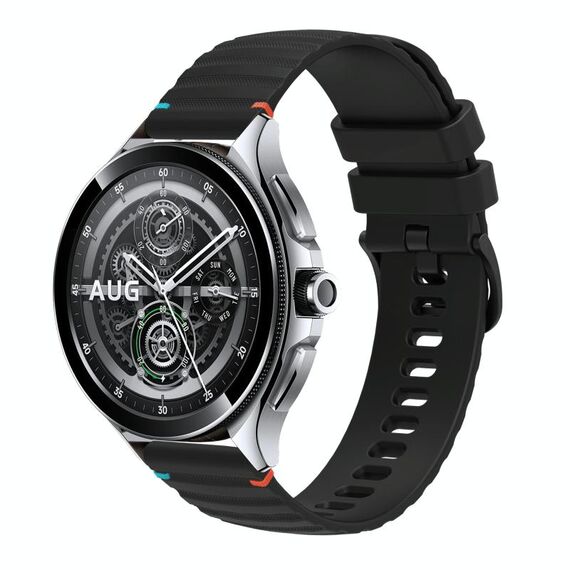 Per Xiaomi Watch 2 Pro Cinturino in silicone ondulato punteggiato cucito da 22 mm (nero)