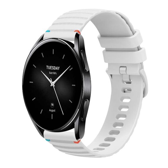 Per Xiaomi Watch S2 Cinturino in silicone ondulato punteggiato cucito da 22 mm (bianco)