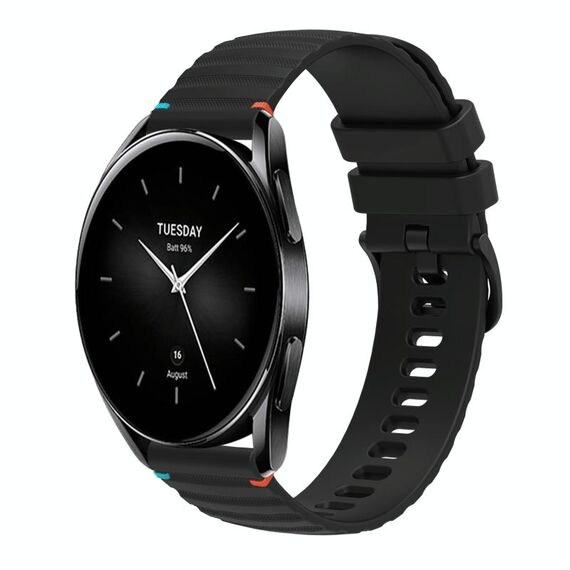 Per Xiaomi Watch S2 Cinturino in silicone ondulato punteggiato cucito da 22 mm (nero)